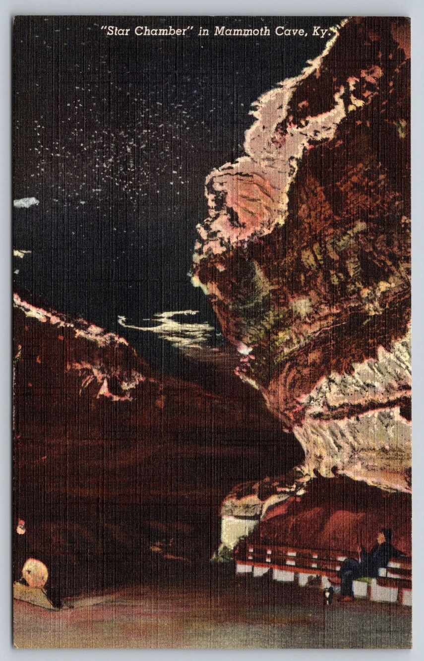 Vintage 1939 Star Chamber Mammoth Cave Kentucky KY Linen Postcard Curt Teich 9A
